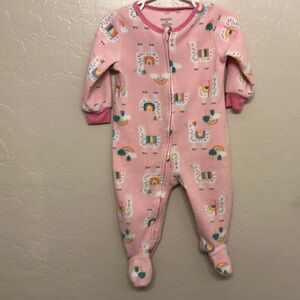 Absorba Pink Llama Footie Pajamas One Piece with Playful Print